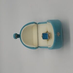 586- Spiny Oyster and Turquoise Natural Stone Sterling Silver Ring Handmade NWT